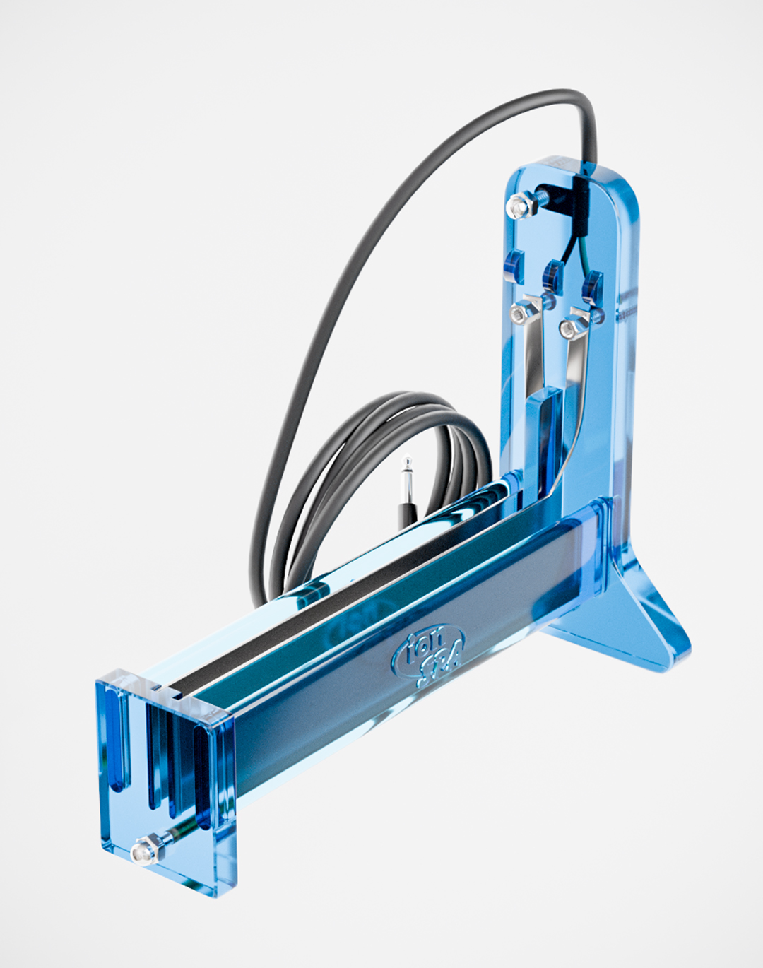 3D blue array Front
