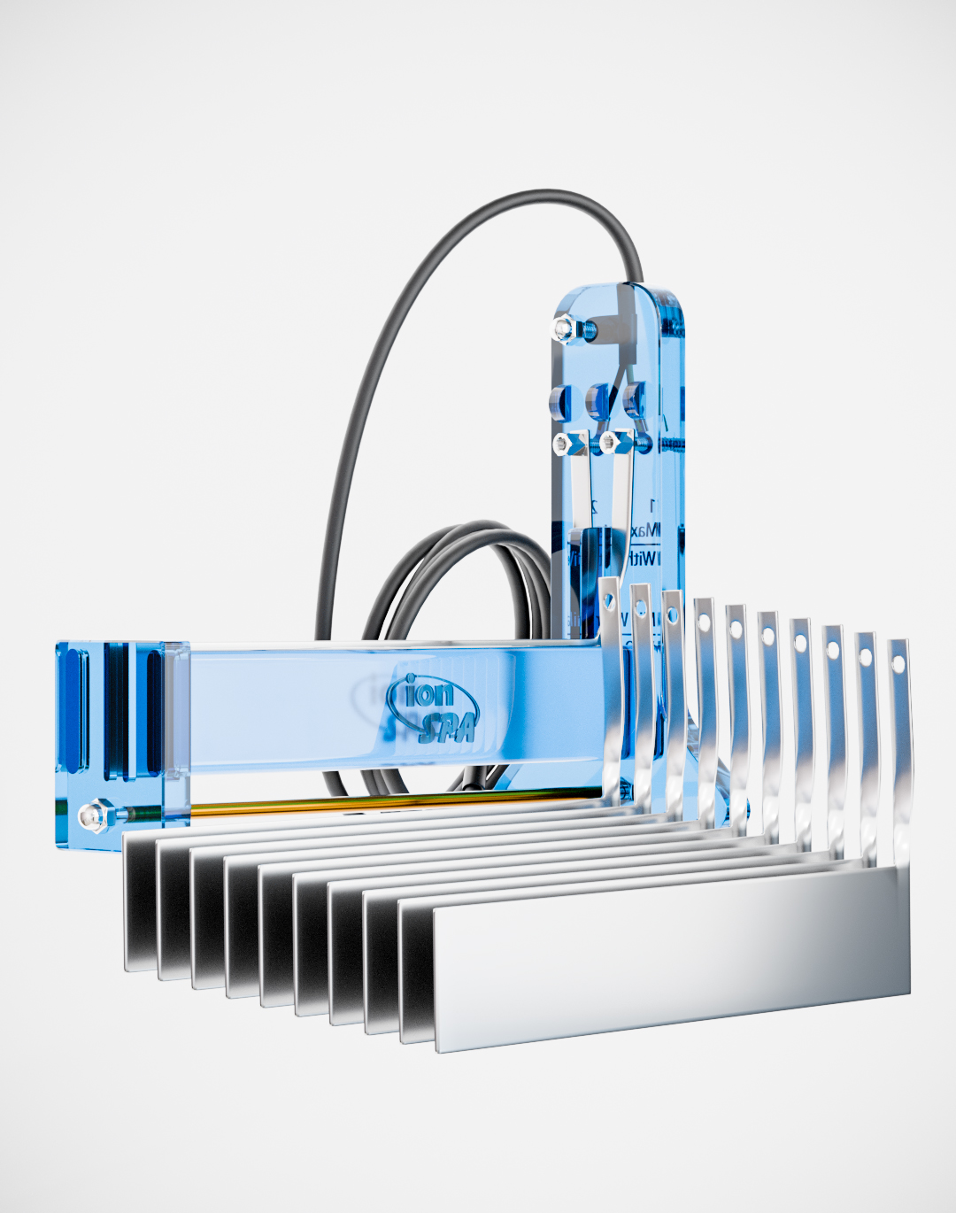Complete 3D blue array with 10 metal plates Complete 3D blue array with 10 metal plates